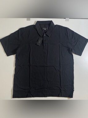 Rag & Bone Mens Classic Slub Jersey Polo Black Mens XL NWT MSRP $148